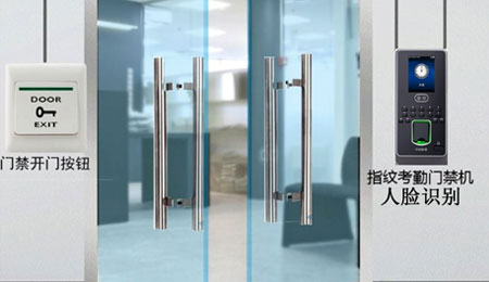 門禁指紋人臉識別系統接線方法示意圖